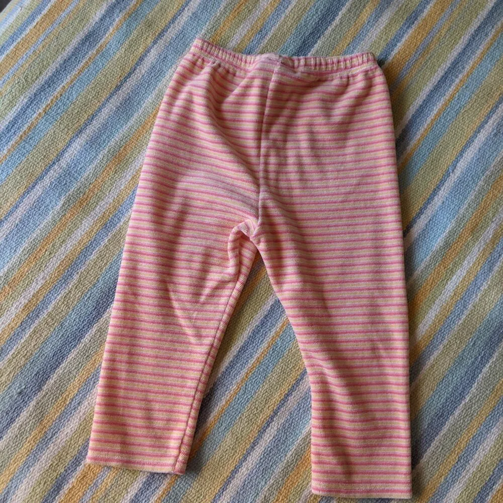 Vintage OshKosh Bgosh pink/yellow striped pants 24m